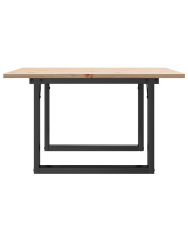 Tavolino da Salotto Telaio a O 60x60x40cm Massello Pino e Ghisa