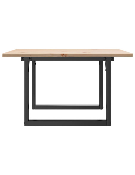 Tavolino da Salotto Telaio a O 60x60x40cm Massello Pino e Ghisa