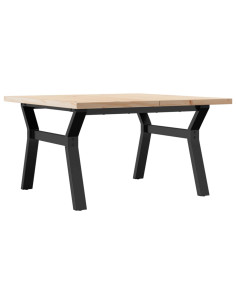 Tavolino Salotto Telaio a Y 80x80x45,5cm Massello Pino e Ghisa