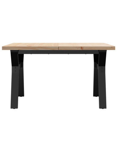 Tavolino Salotto Telaio a Y 80x80x45,5cm Massello Pino e Ghisa
