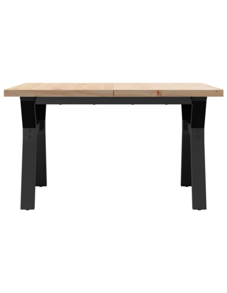 Tavolino Salotto Telaio a Y 80x80x45,5cm Massello Pino e Ghisa