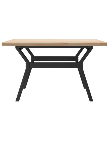 Tavolino Salotto Telaio a Y 80x80x45,5cm Massello Pino e Ghisa