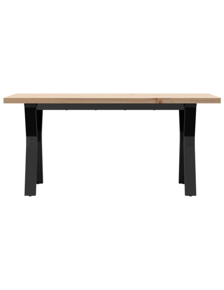 Tavolino Salotto Telaio a Y 100x50x45,5 cm Legno Pino e Acciaio