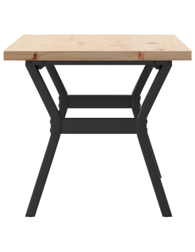 Tavolino Salotto Telaio a Y 100x50x45,5 cm Legno Pino e Acciaio