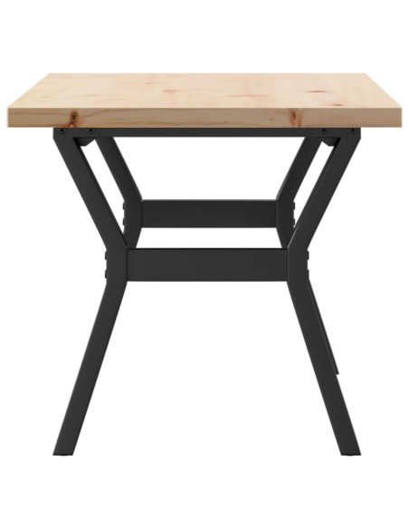 Tavolino Salotto Telaio a Y 100x50x45,5cm Massello Pino e Ghisa