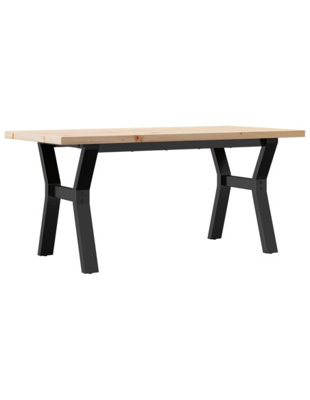 Tavolino Salotto Telaio a Y 100x50x45,5cm Massello Pino e Ghisa