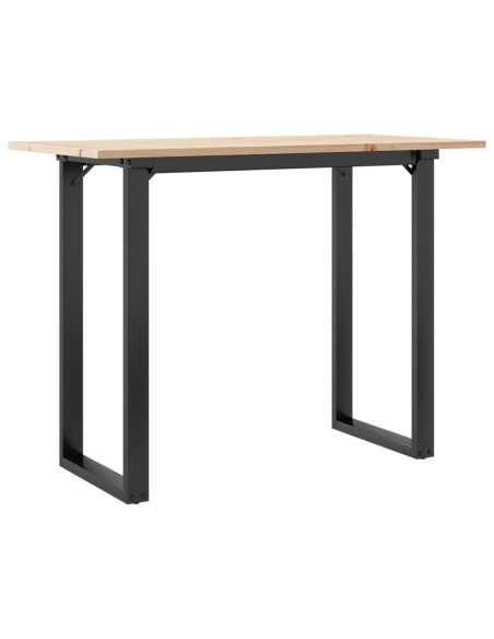 Tavolo da Pranzo Telaio a O 100x50x75 cm Massello Pino e Ghisa
