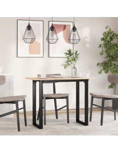 Tavolo da Pranzo Telaio a O 100x50x75 cm Massello Pino e Ghisa 2