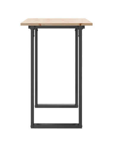 Tavolo da Pranzo Telaio a O 100x50x75 cm Massello Pino e Ghisa