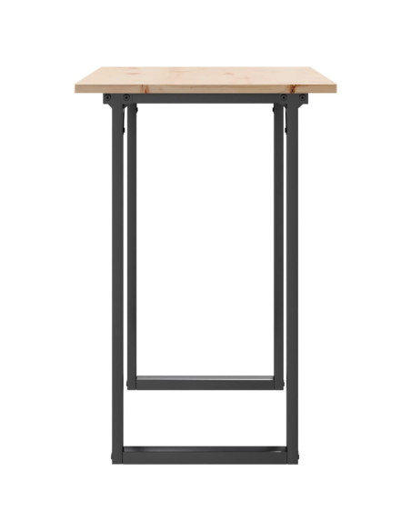 Tavolo da Pranzo Telaio a O 100x50x75 cm Massello Pino e Ghisa