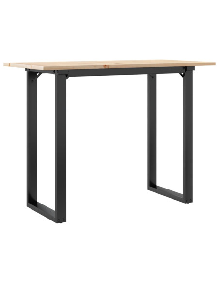 Tavolo da Pranzo Telaio a O 100x50x75 cm Massello Pino e Ghisa