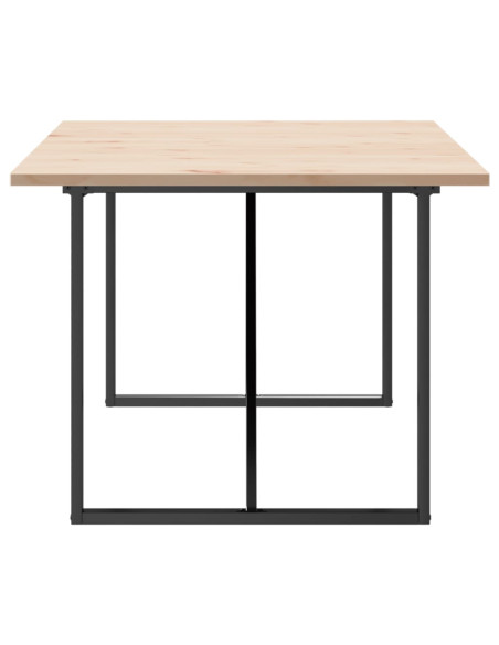 Tavolo Pranzo Telaio a O 200x100x75,5 cm Legno Pino e Acciaio