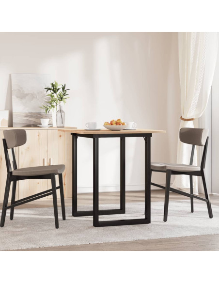 Tavolo da Pranzo Telaio a O 60x60x75 cm Massello Pino e Ghisa