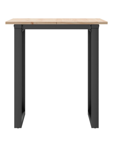 Tavolo da Pranzo Telaio a O 60x60x75 cm Massello Pino e Ghisa