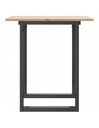 Tavolo da Pranzo Telaio a O 60x60x75 cm Massello Pino e Ghisa