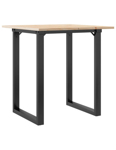 Tavolo da Pranzo Telaio a O 60x60x75 cm Massello Pino e Ghisa