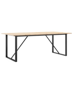 Tavolo da Pranzo Telaio a O 200x100x75 cm Legno Pino e Acciaio