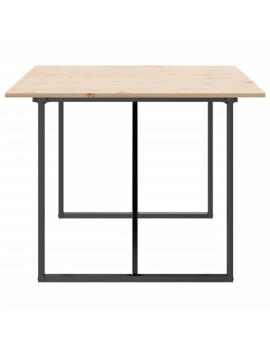 Tavolo da Pranzo Telaio a O 200x100x75 cm Legno Pino e Acciaio