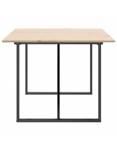 Tavolo da Pranzo Telaio a O 200x100x75 cm Legno Pino e Acciaio