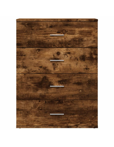 Credenze 2 pz Rovere Fumo 60x39x80 cm in Legno Multistrato