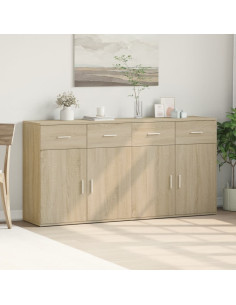 Credenze 2 pz Rovere Sonoma 79x38x80 cm in Legno Multistrato 2