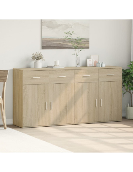 Credenze 2 pz Rovere Sonoma 79x38x80 cm in Legno Multistrato