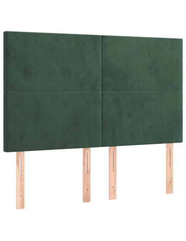 Giroletto a Molle con Materasso Verde Scuro 140x190 cm Velluto