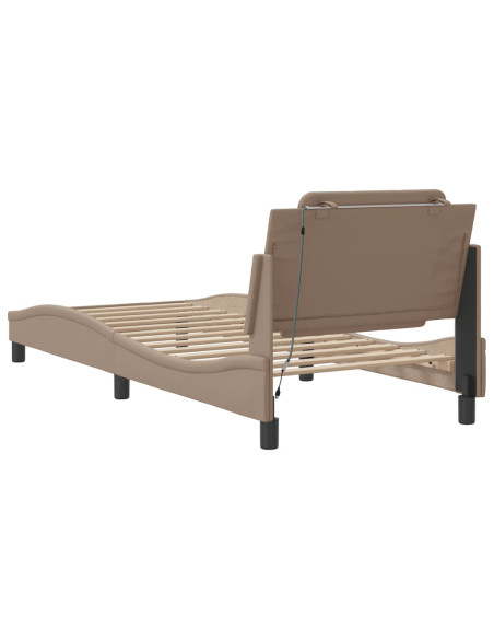 Giroletto con Luci LED Cappuccino 90x190 cm in Similpelle