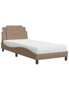 Letto con Materasso Cappuccino 90x190 cm Similpelle