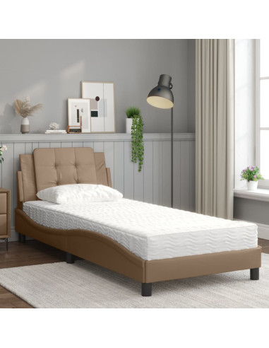 Letto con Materasso Cappuccino 90x190 cm Similpelle