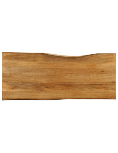 Piano Tavolo 140x60x2,5 cm Bordi Vivi in Legno Massello Mango