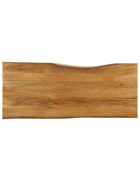 Piano Tavolo 140x60x2,5 cm Bordi Vivi in Legno Massello Mango