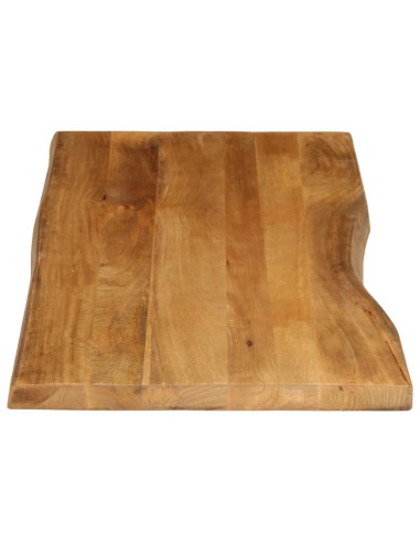 Piano Tavolo 140x60x2,5 cm Bordi Vivi in Legno Massello Mango