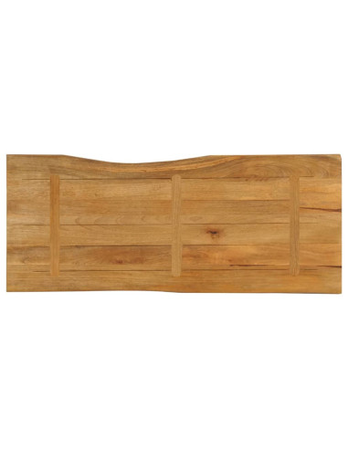 Piano Tavolo 140x60x2,5 cm Bordi Vivi in Legno Massello Mango
