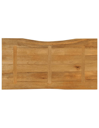 Piano Tavolo 120x60x3,8 cm Bordi Vivi in Legno Massello Mango
