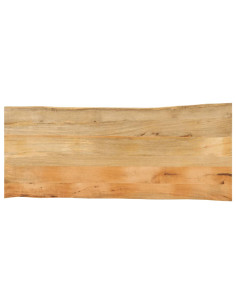 Piano Tavolo 140x60x3,8 cm Bordi Vivi in Legno Massello Mango