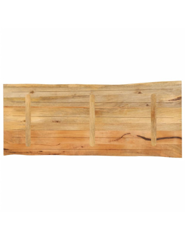 Piano Tavolo 140x60x3,8 cm Bordi Vivi in Legno Massello Mango