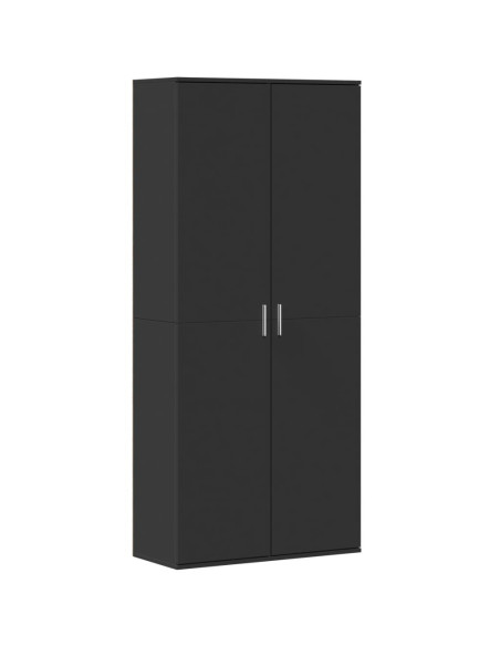 Credenza Nero 80x35x180 cm in Legno Multistrato