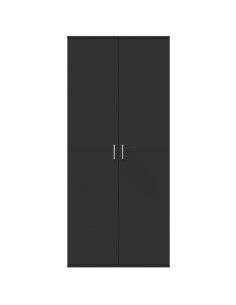 Credenza Nero 80x35x180 cm in Legno Multistrato 2