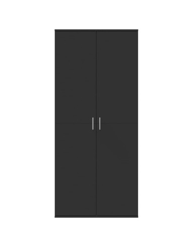 Credenza Nero 80x35x180 cm in Legno Multistrato