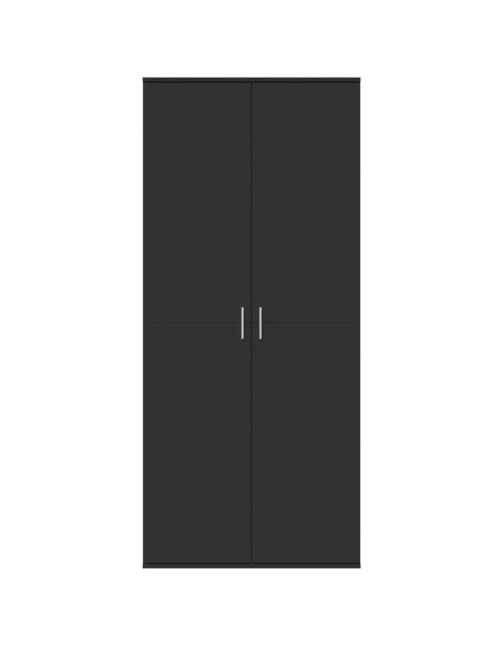 Credenza Nero 80x35x180 cm in Legno Multistrato