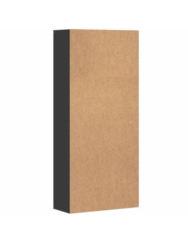 Credenza Nero 80x35x180 cm in Legno Multistrato