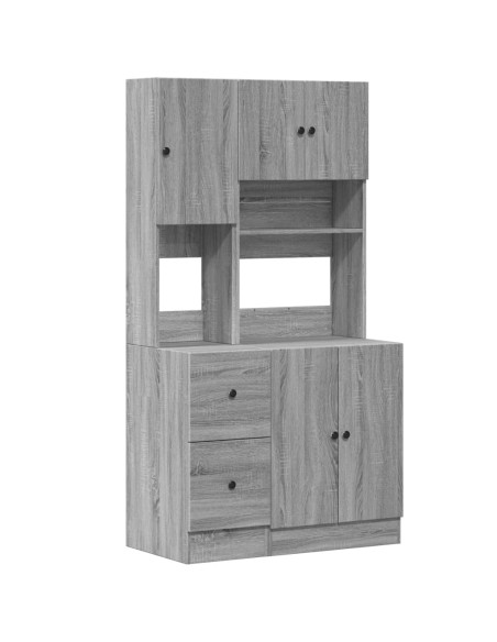 Mobile da Cucina Grigio Sonoma 95x50x180cm in Legno Multistrato