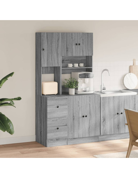Mobile da Cucina Grigio Sonoma 95x50x180cm in Legno Multistrato