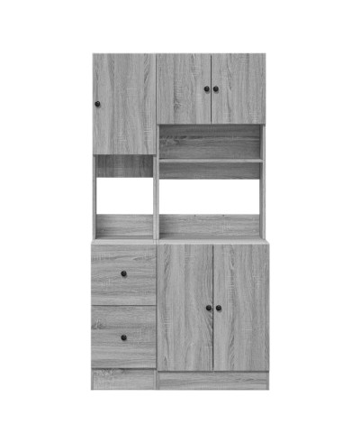 Mobile da Cucina Grigio Sonoma 95x50x180cm in Legno Multistrato