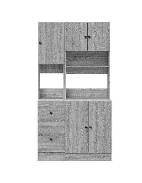 Mobile da Cucina Grigio Sonoma 95x50x180cm in Legno Multistrato