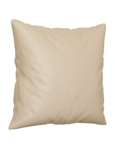 Set Divani 3 pz con Cuscini Crema in Tessuto Microfibra