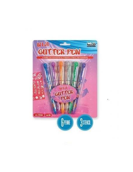 6 PENNE GLITTERATE  COL.3 STENCIL