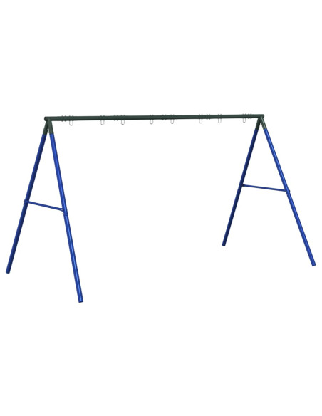 Telaio per Altalena da Esterno con 8 Ganci Blu in Acciaio