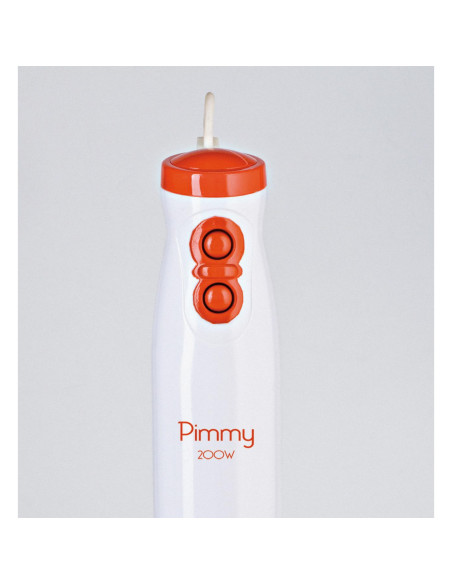 Ariete 881 Pimmy 200 - Frullatore a immersione - Gambo rimovibile e lame in Acciaio Inox - 2 velocità - 200 Watt - Bianco e Ara